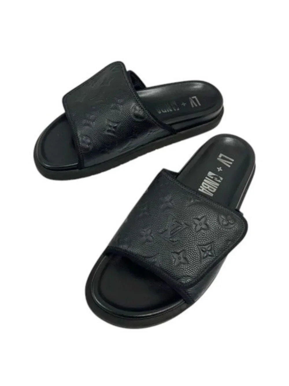 Louis Vuitton Line Mules Monogram Clog Sandals Logo 8 Black